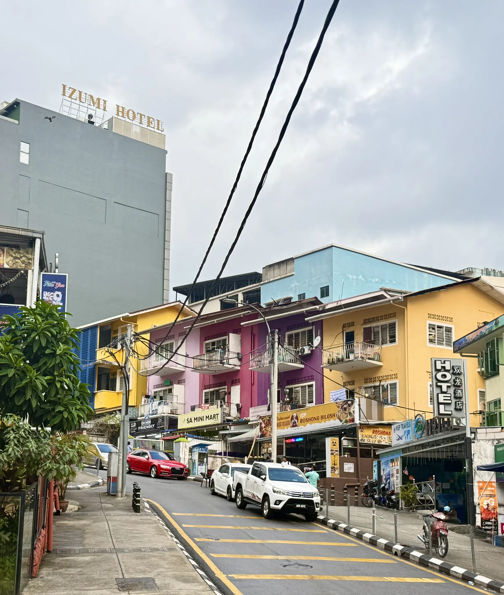 吉隆坡茨厂街色彩斑斓的骑楼建筑与街道